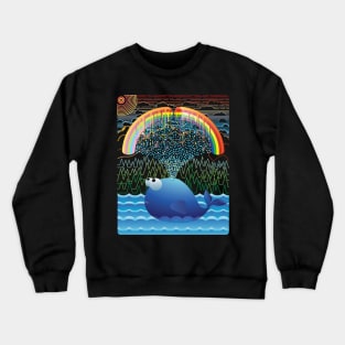 Whale blows water Crewneck Sweatshirt